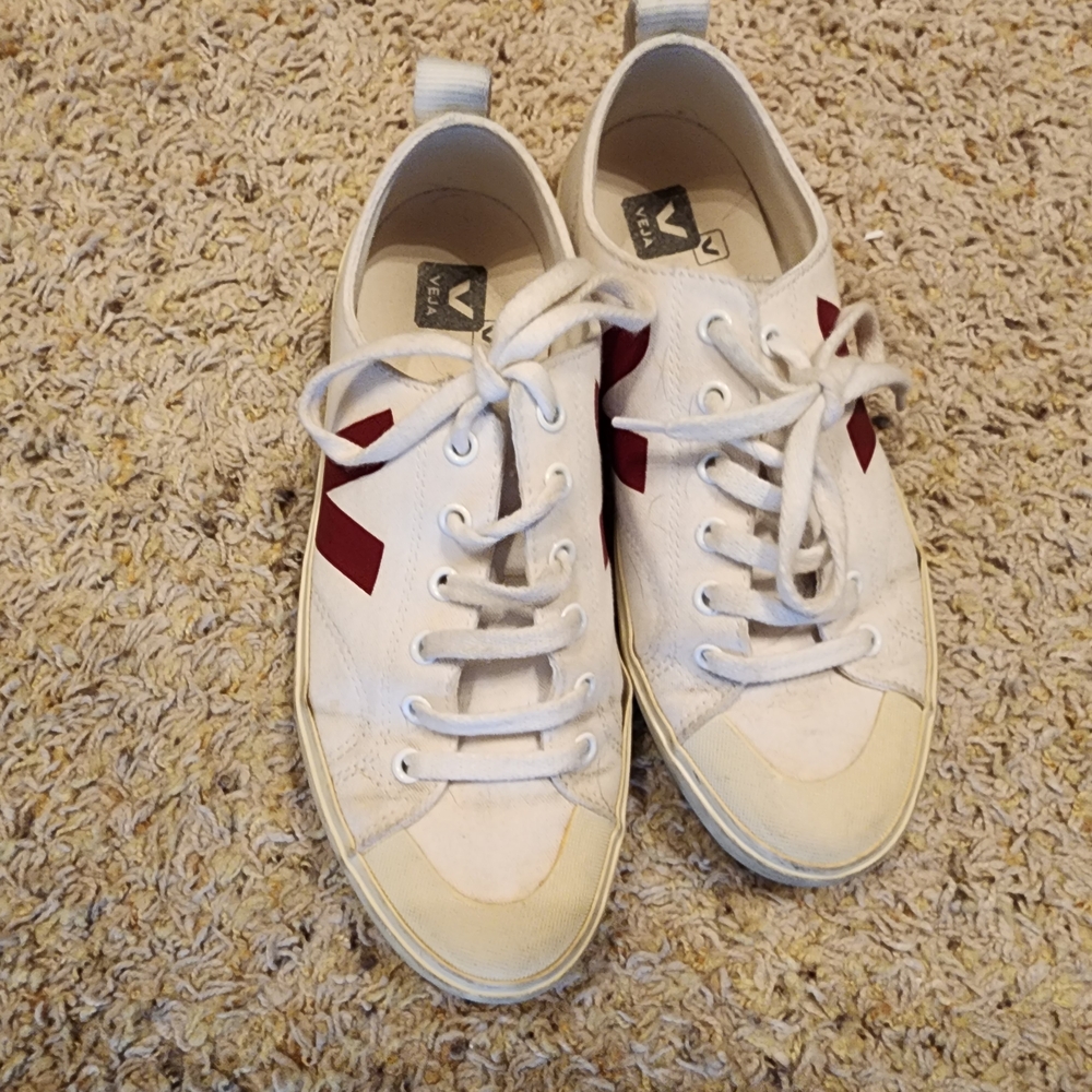 Veja White and Red Sneakers